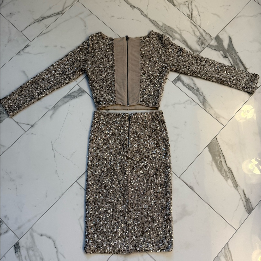 Alice And Olivia Matching Sequin Set In Champagne - image 2